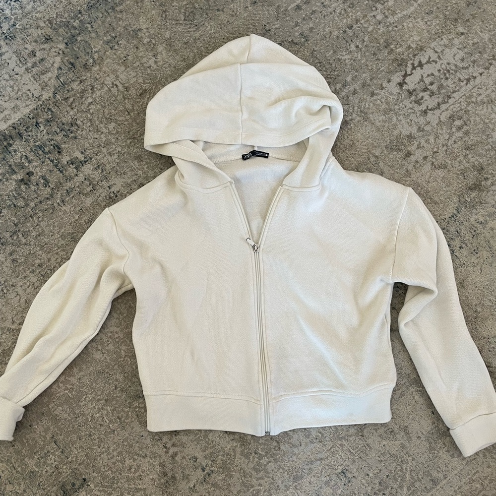 Cream Zip Up Zara Hoodie